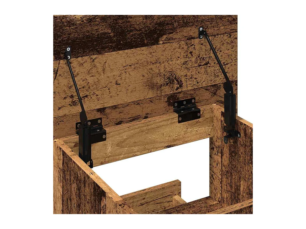 Podium avec roue Bois ancien 55 x 55 x 107 cm Bois d'ingénierie