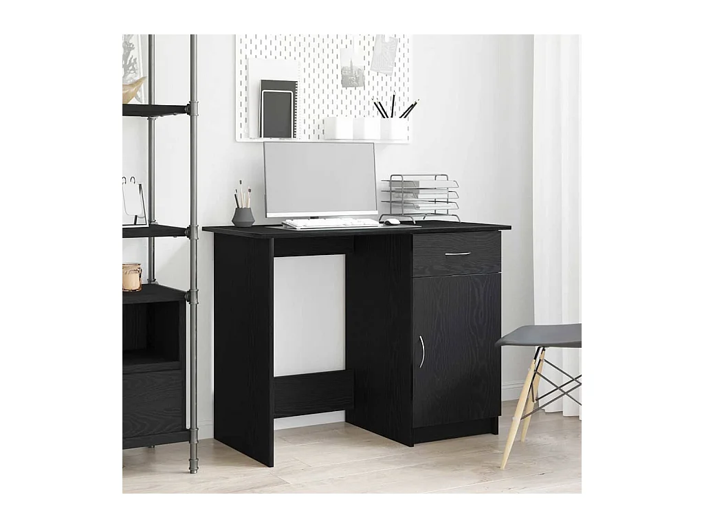 Escritorio Roble negro 100 x 50 x 76 cm Madera contrachapada