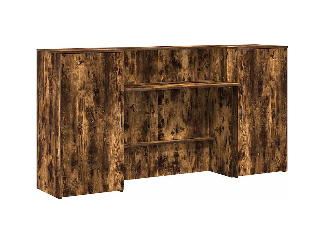 Bureau de réception chêne fumé 200x50x103,5cm bois d'ingénierie