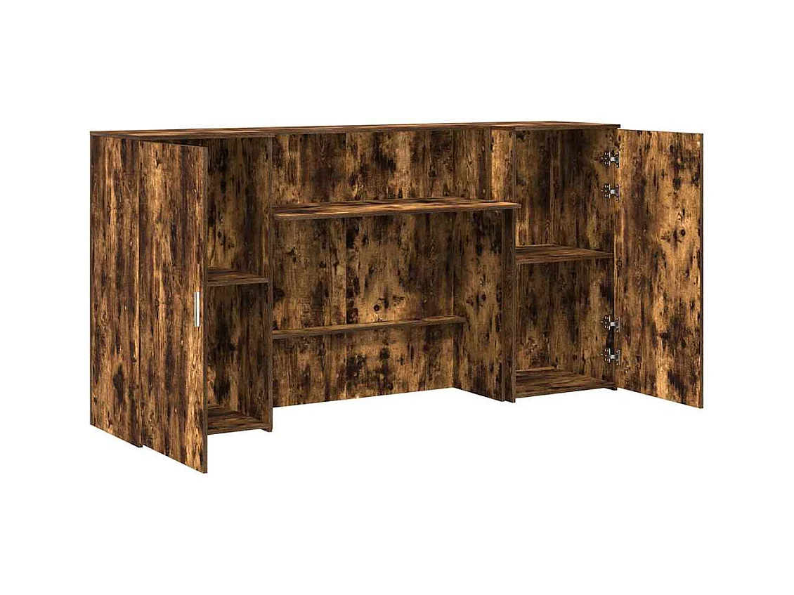 Bureau de réception chêne fumé 200x50x103,5cm bois d'ingénierie