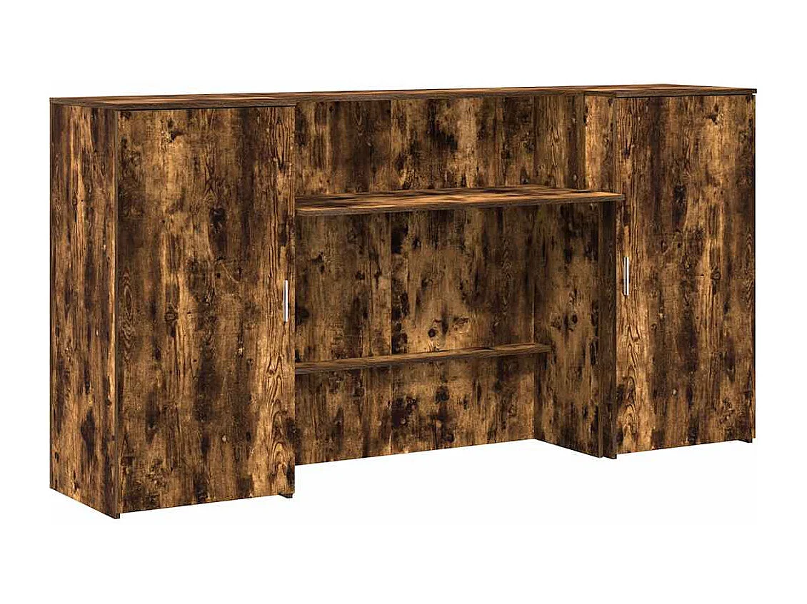 Bureau de réception chêne fumé 200x50x103,5cm bois d'ingénierie
