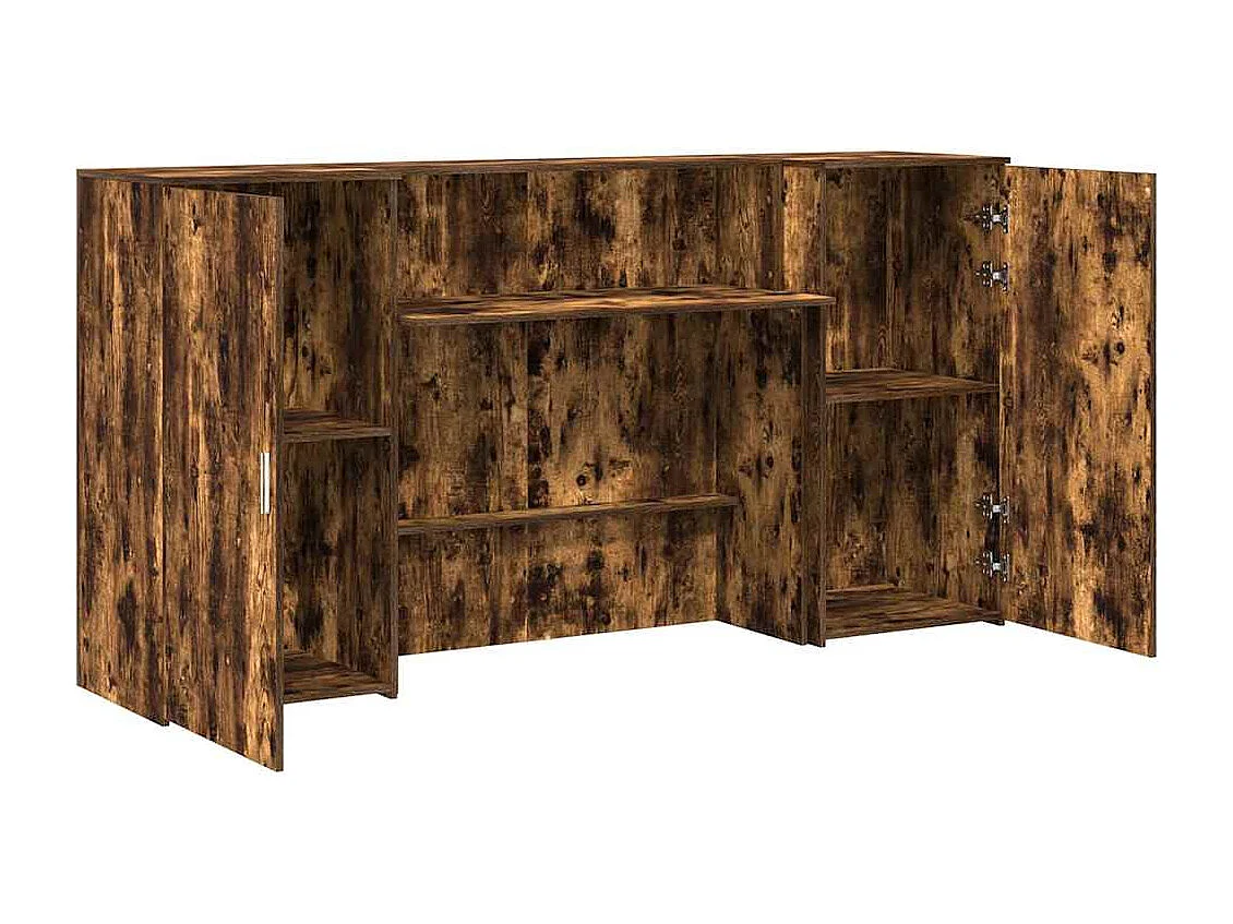 Bureau de réception chêne fumé 200x50x103,5cm bois d'ingénierie