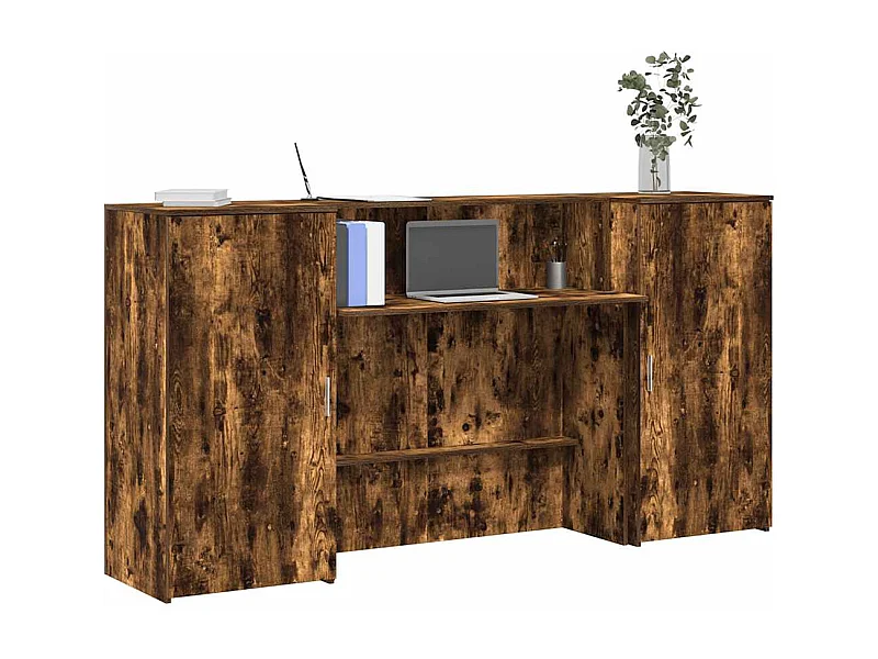 Receptiebalie 200x50x103,5 cm bewerkt hout gerookt eikenkleurig