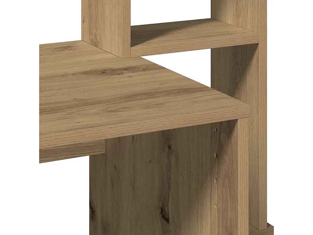 Bureau avec étagères chêne artisanal Bois d'ingénierie