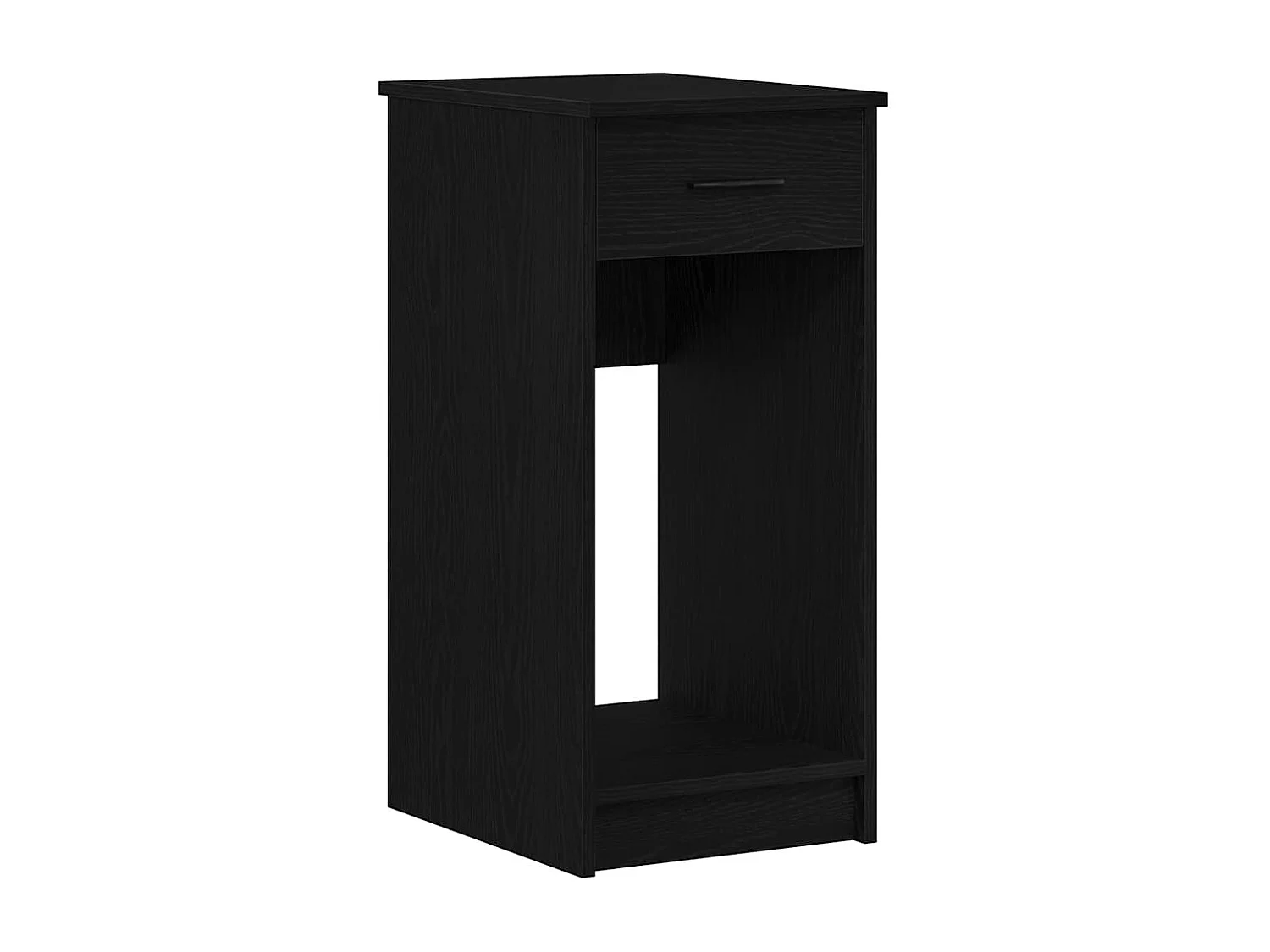 Support de tour d'ordinateur avec tiroir noir 35x45x77 cm