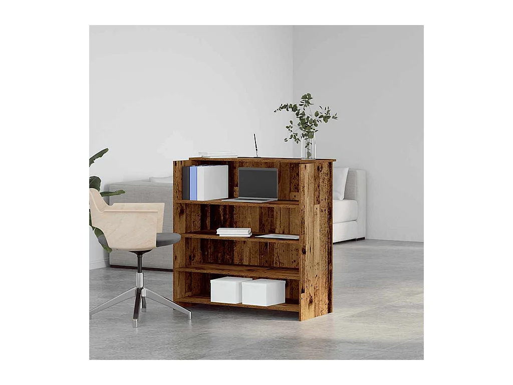 Bureau de réception vieux bois 100x50x103,5cm bois d'ingénierie