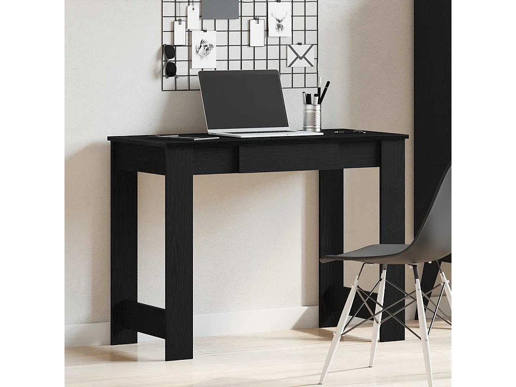 Bureau noir 100x45x75 cm bois d'ingénierie