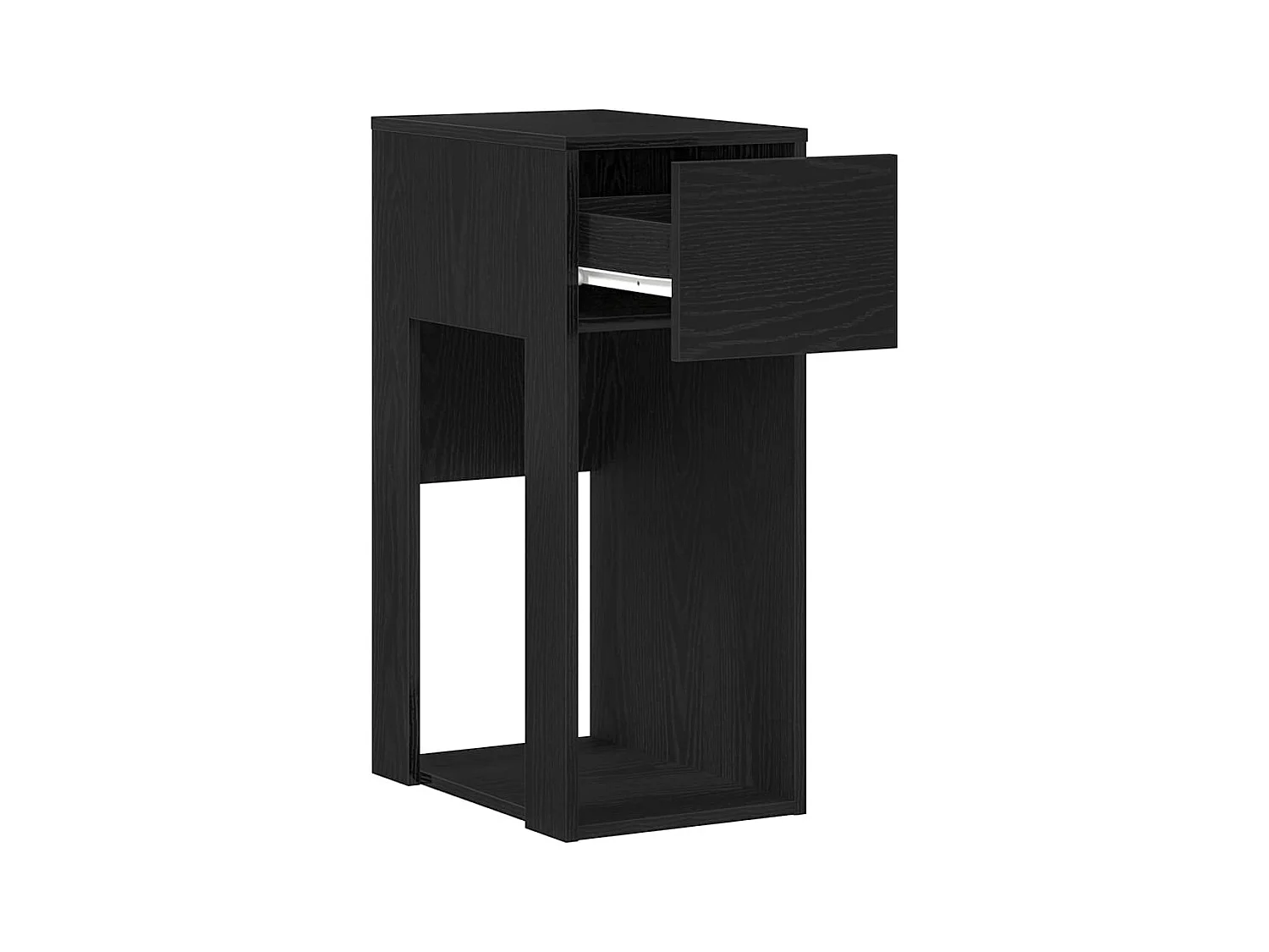 Support de tour d'ordinateur avec tiroir noir 30x44x74 cm