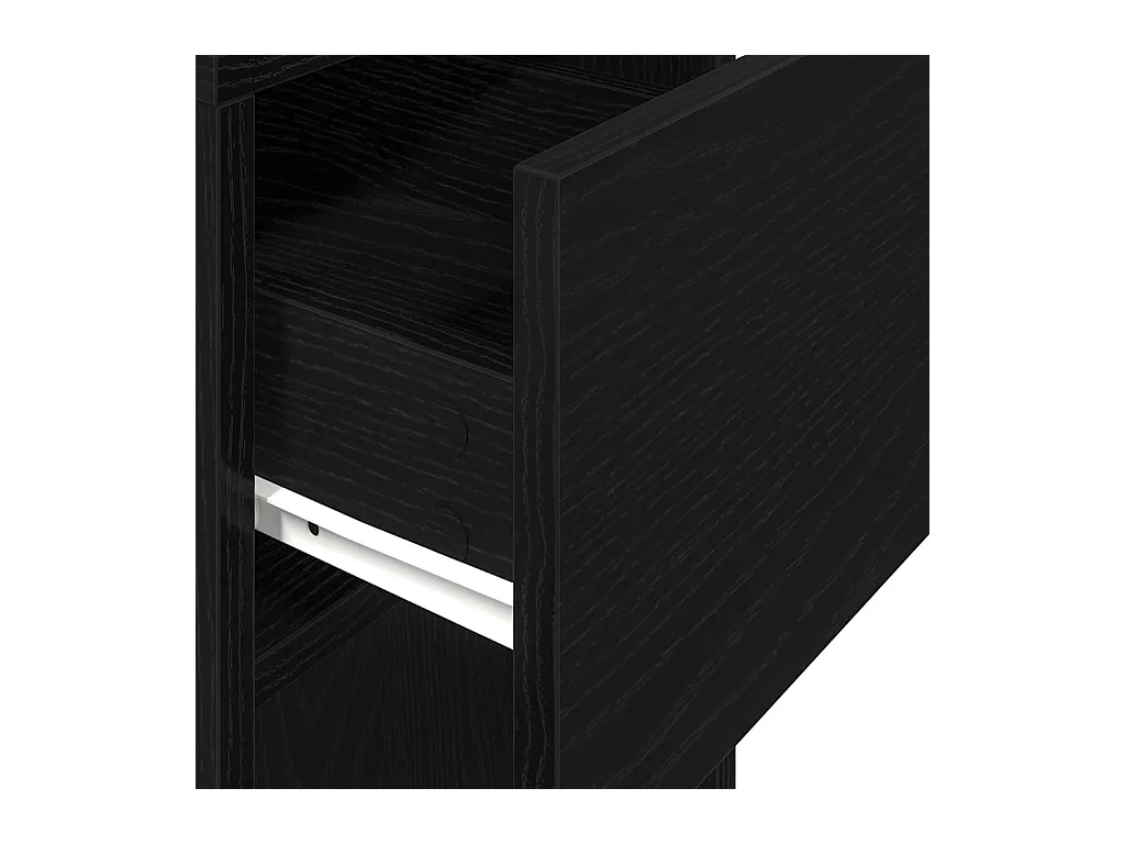 Support de tour d'ordinateur avec tiroir noir 30x44x74 cm