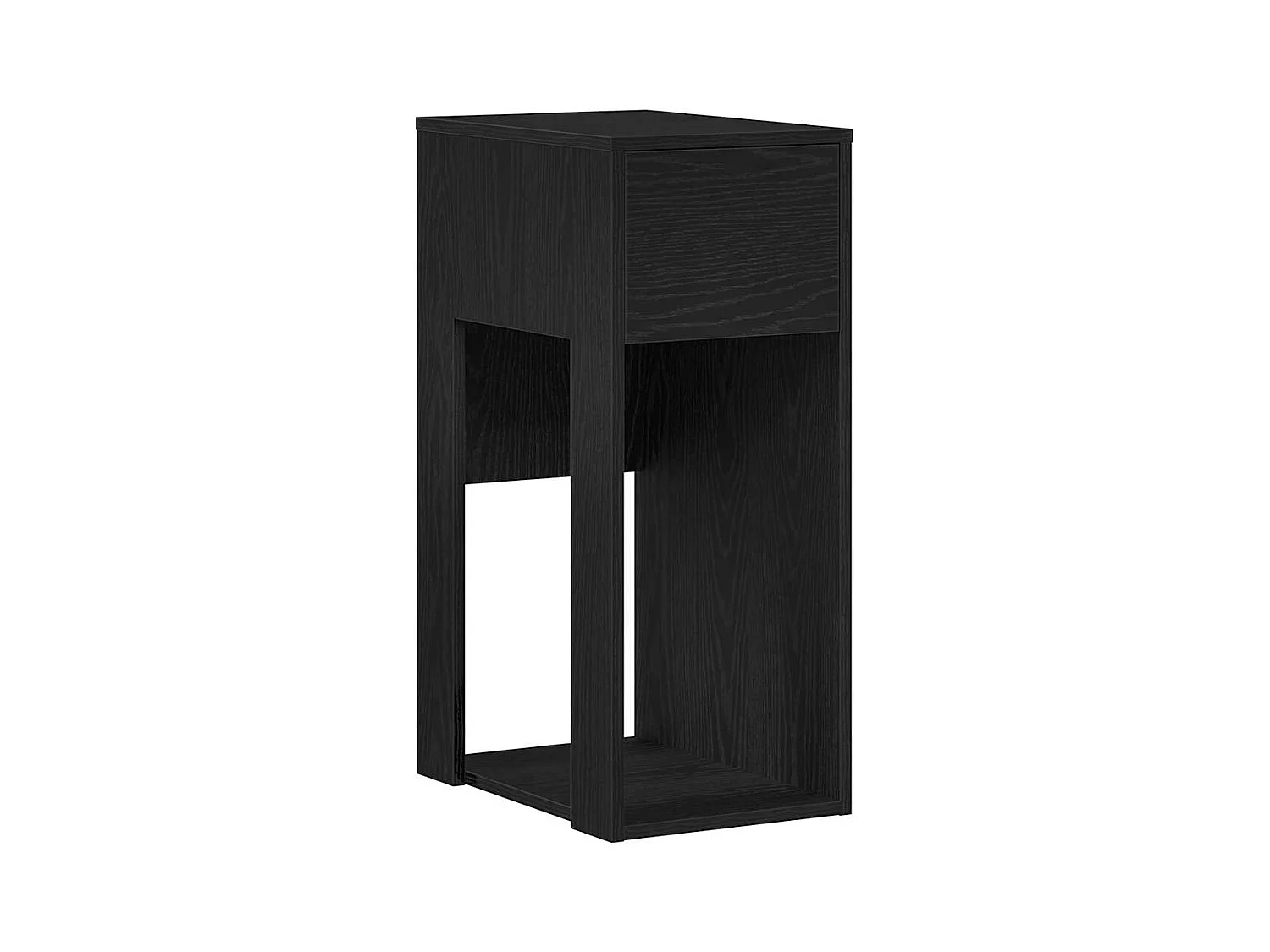 Support de tour d'ordinateur avec tiroir noir 30x44x74 cm