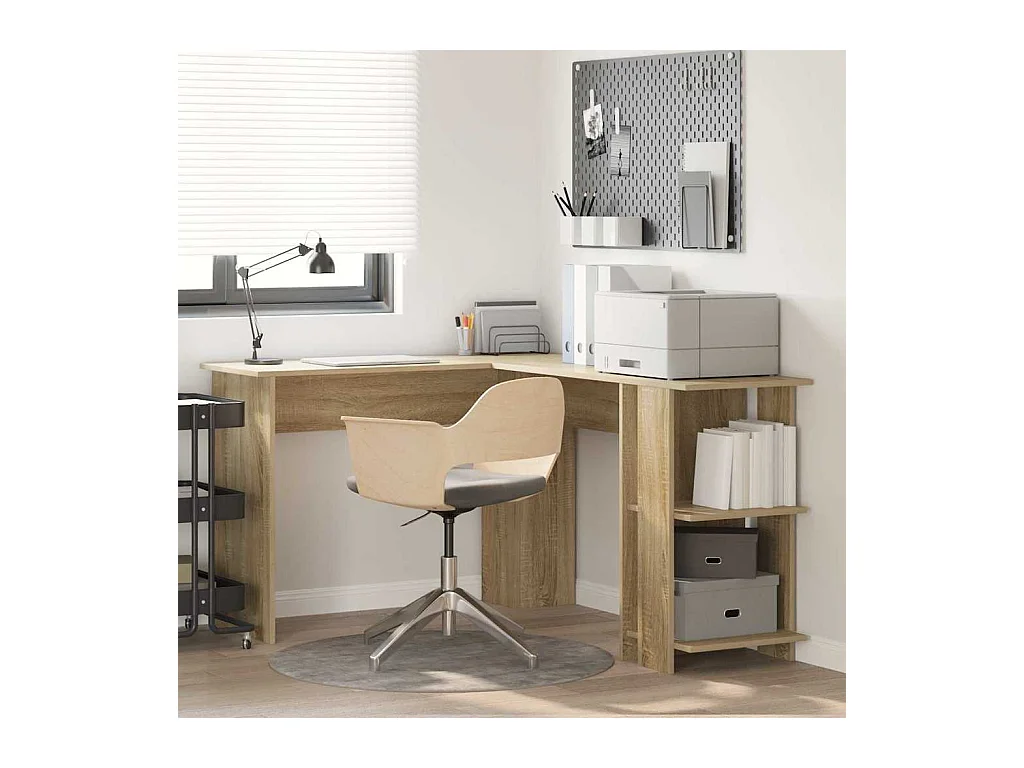 Bureau d'angle avec rangement Chêne sonoma 140 x 113.5 x 75 cm