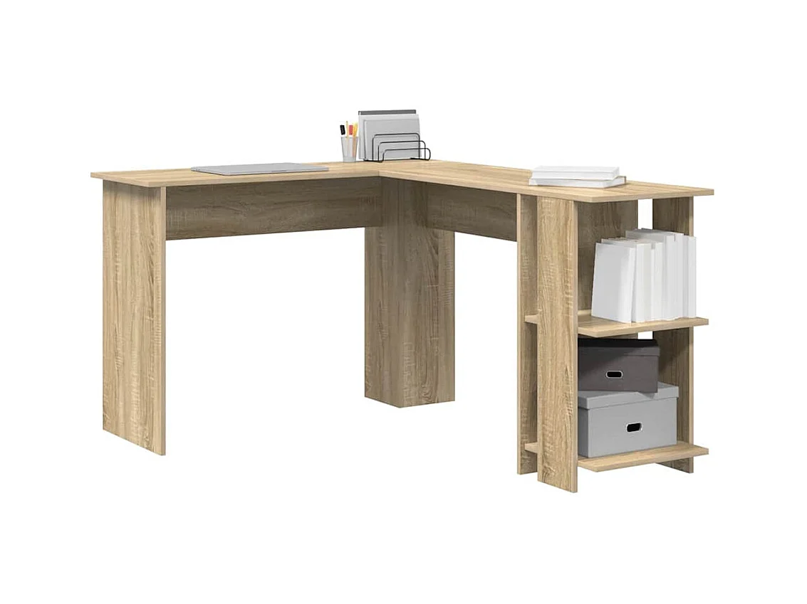 Bureau d'angle avec rangement Chêne sonoma 140 x 113.5 x 75 cm
