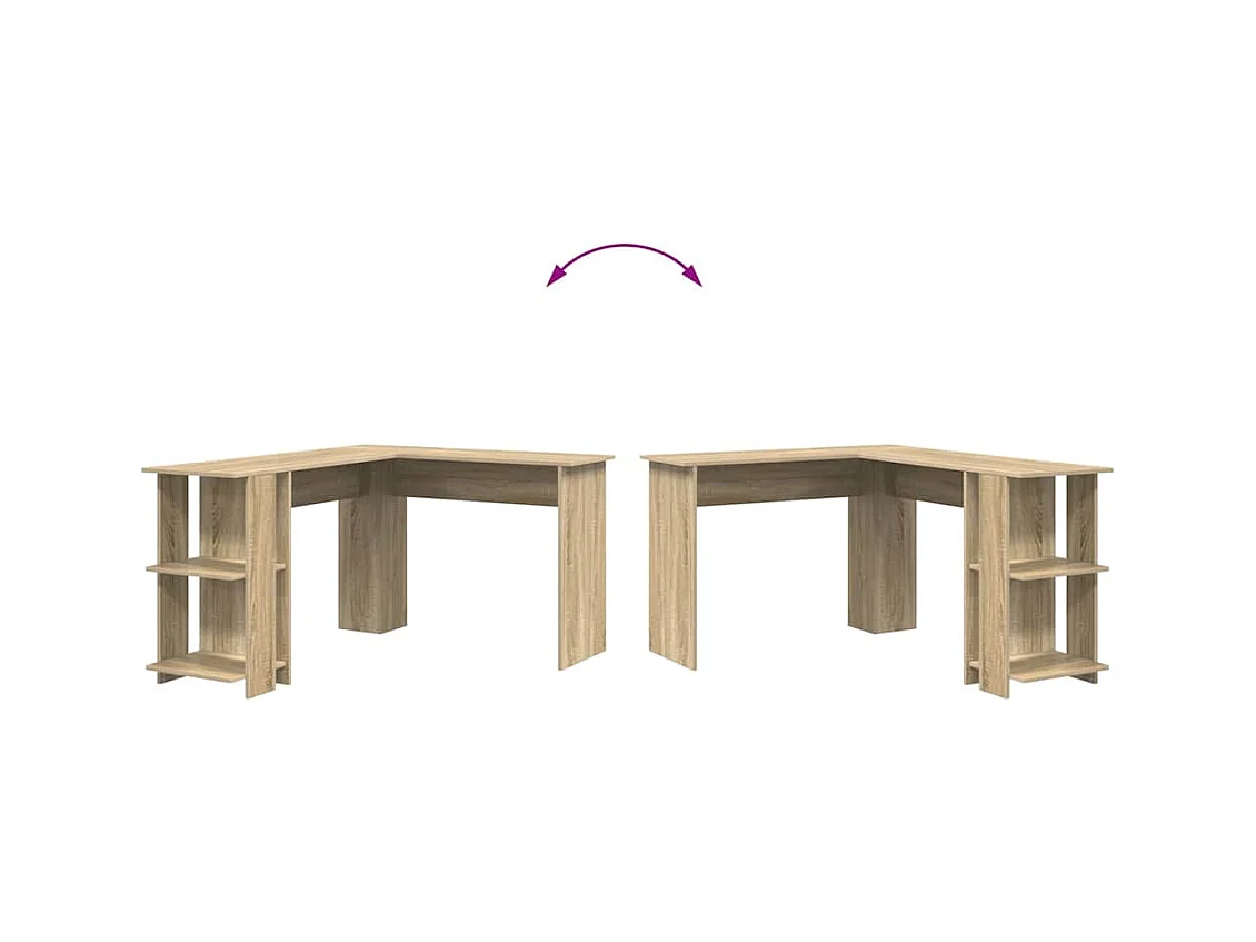 Bureau d'angle avec rangement Chêne sonoma 140 x 113.5 x 75 cm