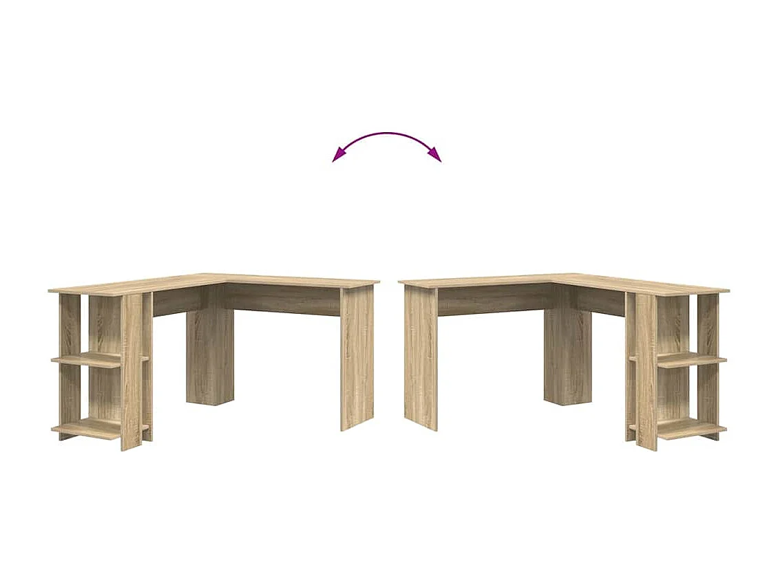 Bureau d'angle avec rangement Chêne sonoma 140 x 113.5 x 75 cm