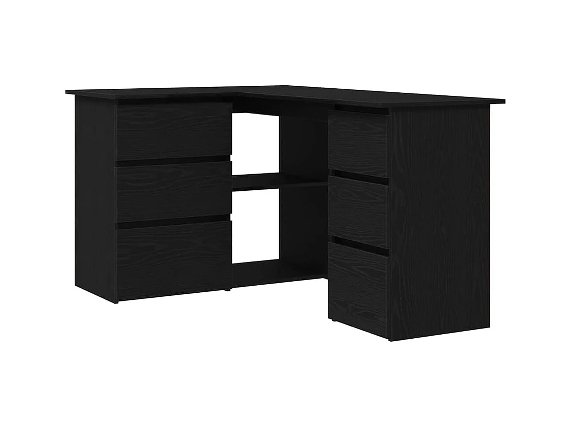 Bureau d'angle Chêne noir 145 x 100 x 76 cm Bois d'ingénierie