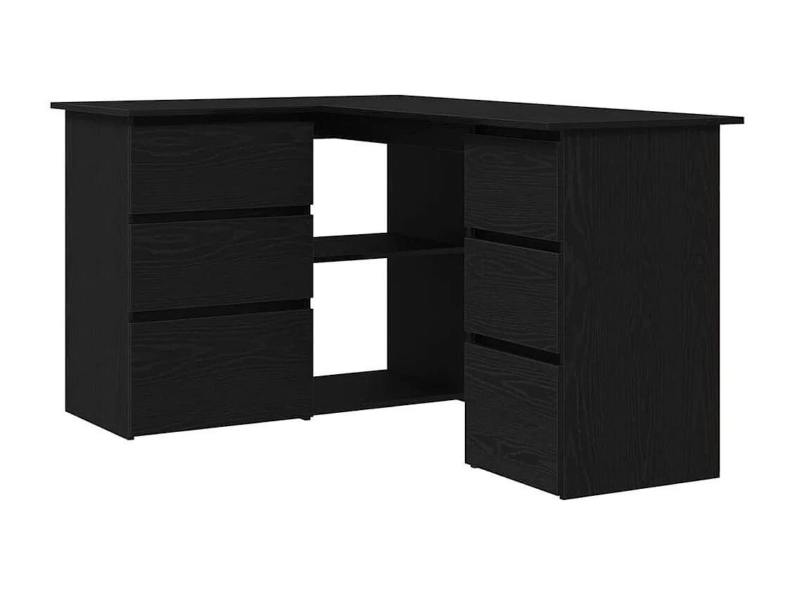 Bureau d'angle Chêne noir 145 x 100 x 76 cm Bois d'ingénierie