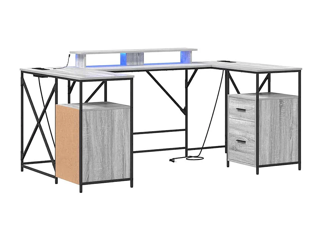 Mesa Sonoma cinzento 182 x 101 x 87.5 cm Madeira processada