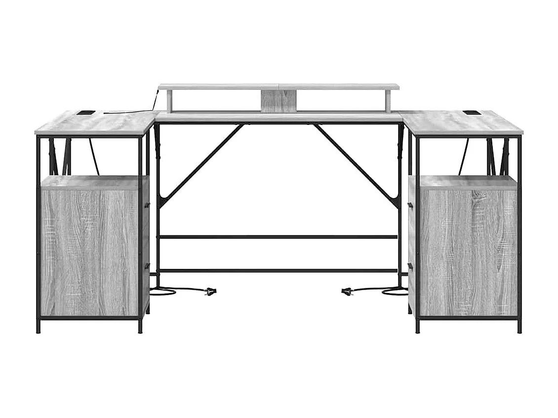 Mesa Sonoma cinzento 182 x 101 x 87.5 cm Madeira processada