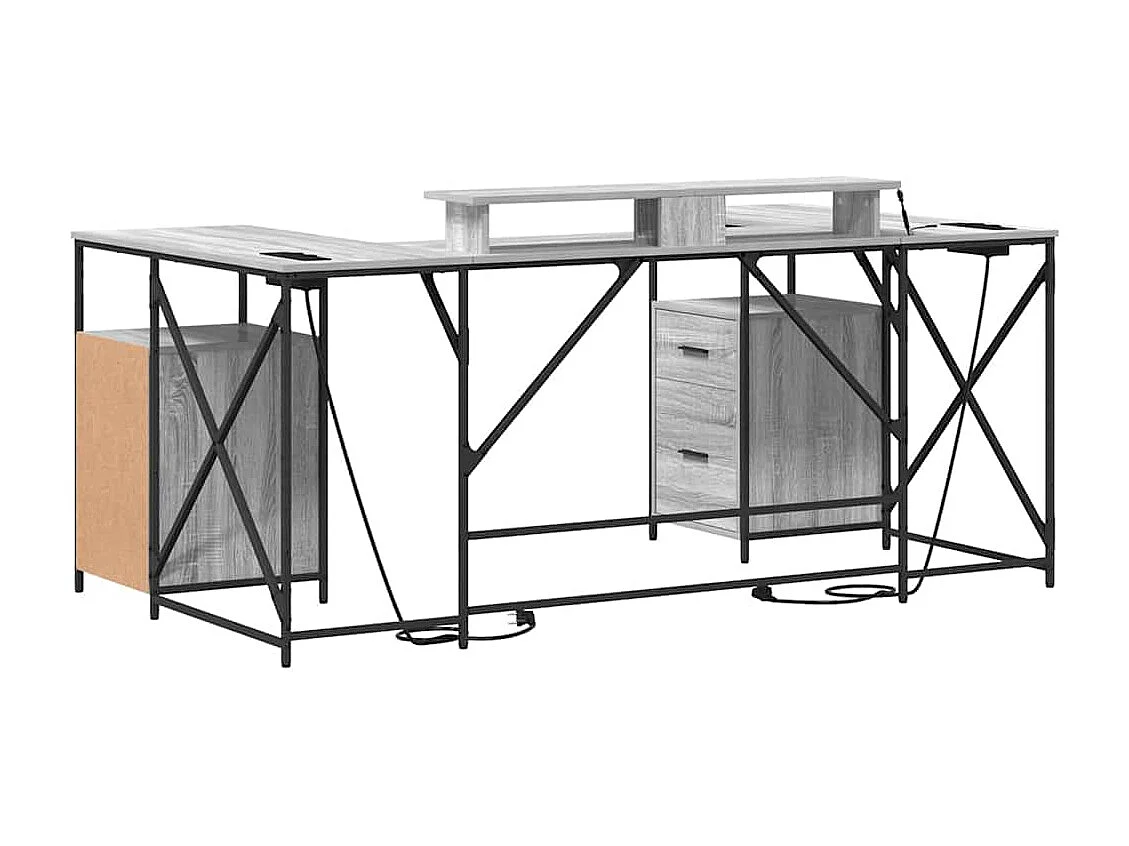 Mesa Sonoma cinzento 182 x 101 x 87.5 cm Madeira processada