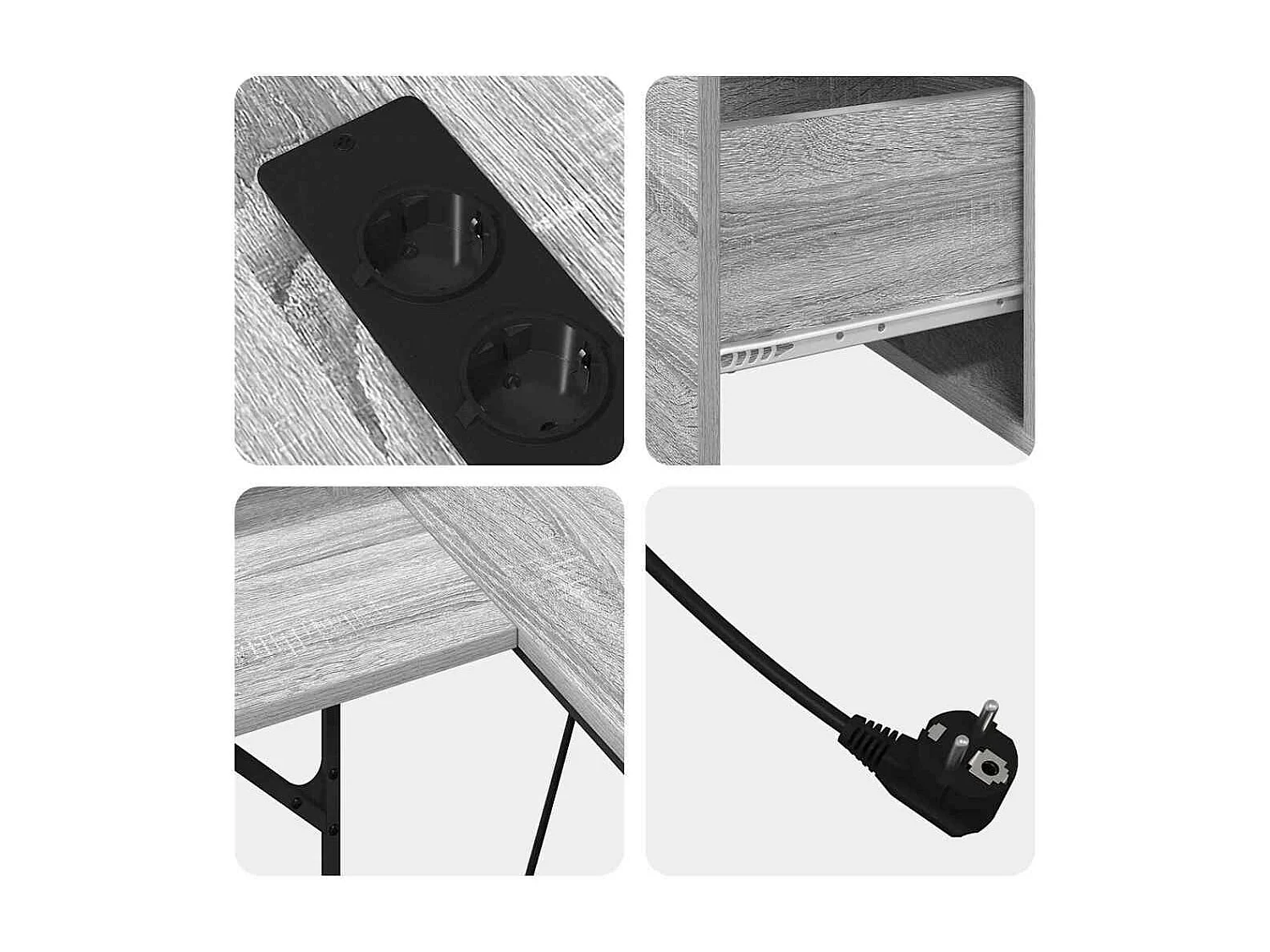 Mesa Sonoma cinzento 182 x 101 x 87.5 cm Madeira processada