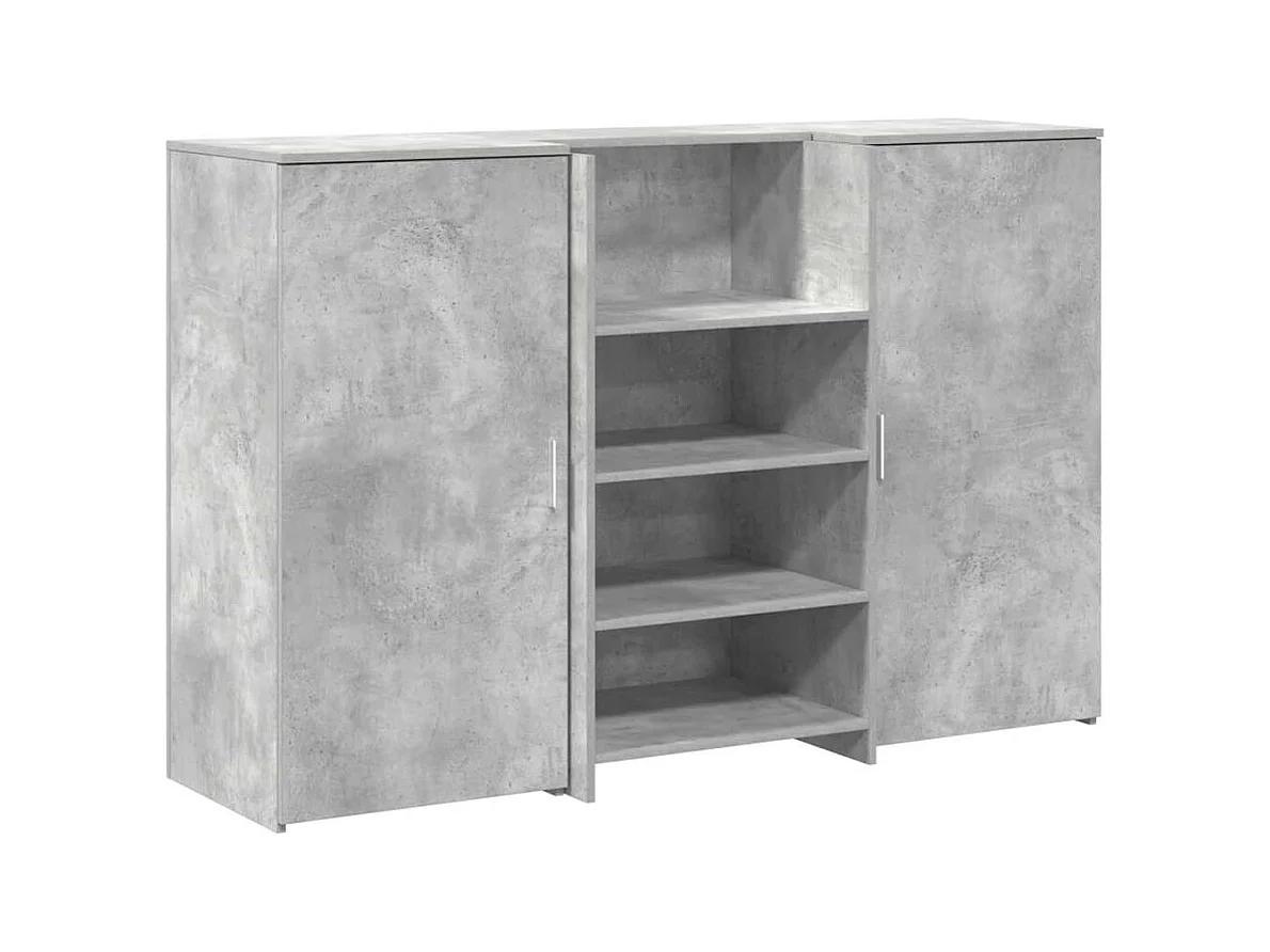 Bureau de réception gris béton 155x50x103,5cm bois d'ingénierie