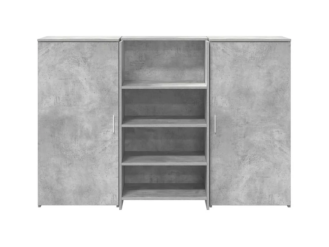 Bureau de réception gris béton 155x50x103,5cm bois d'ingénierie