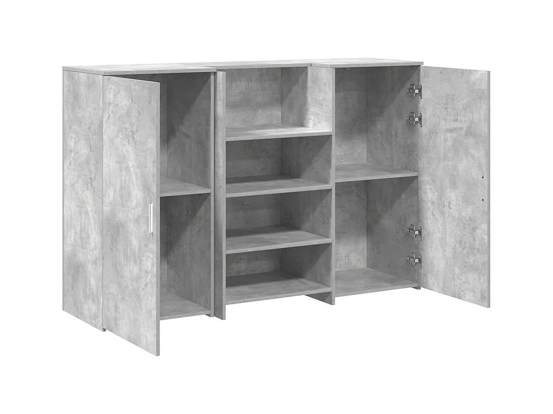Bureau de réception gris béton 155x50x103,5cm bois d'ingénierie