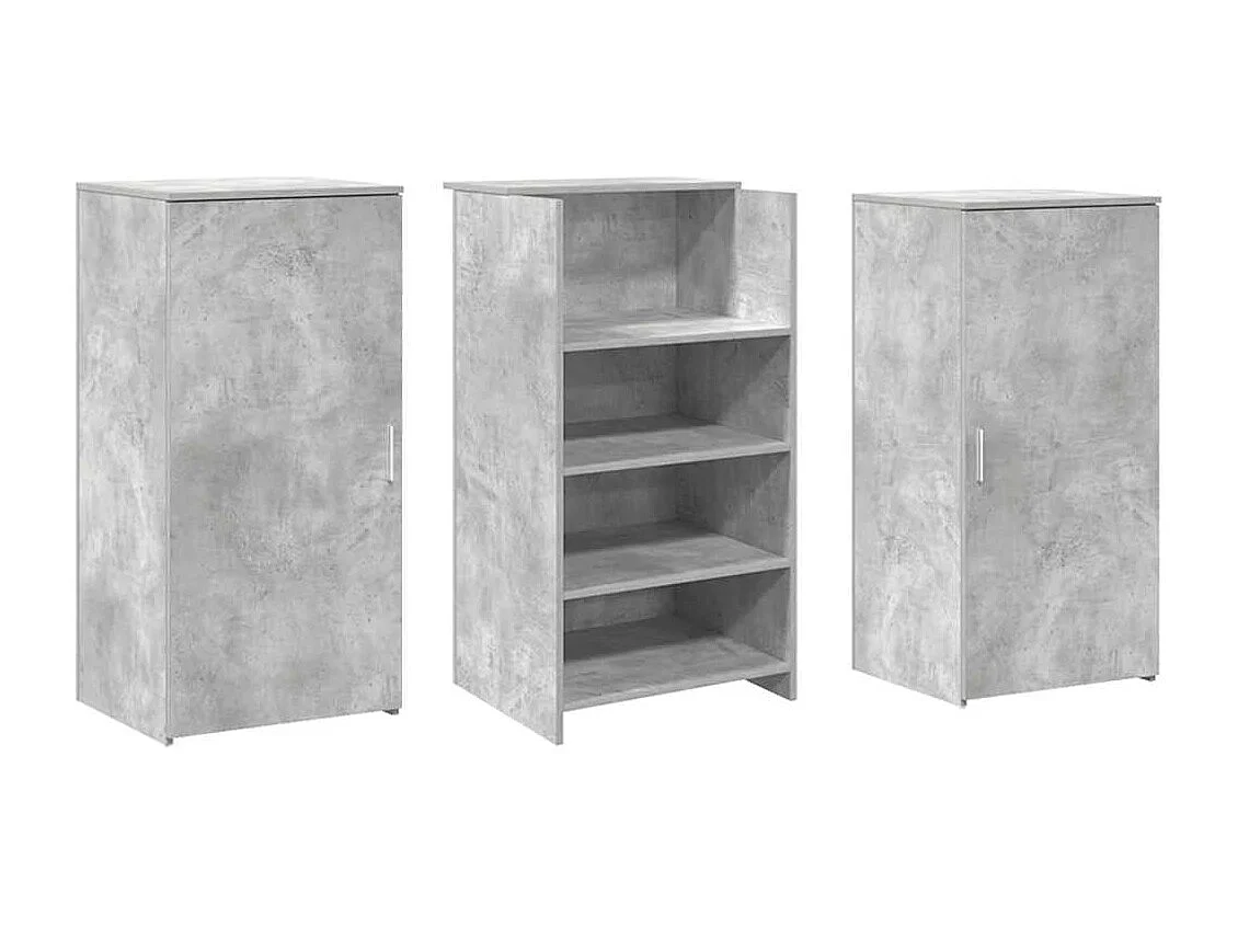 Bureau de réception gris béton 155x50x103,5cm bois d'ingénierie