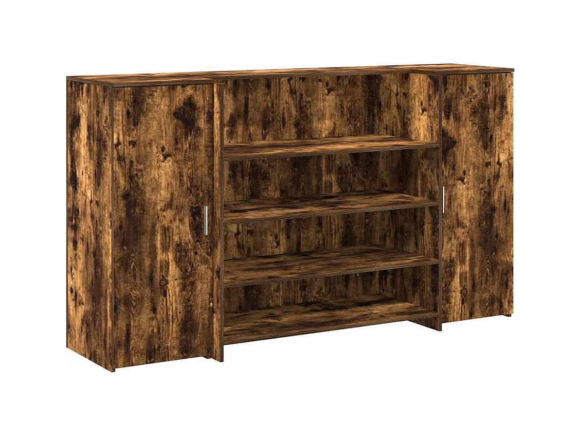 Bureau de réception chêne fumé 180x50x103,5cm bois d'ingénierie