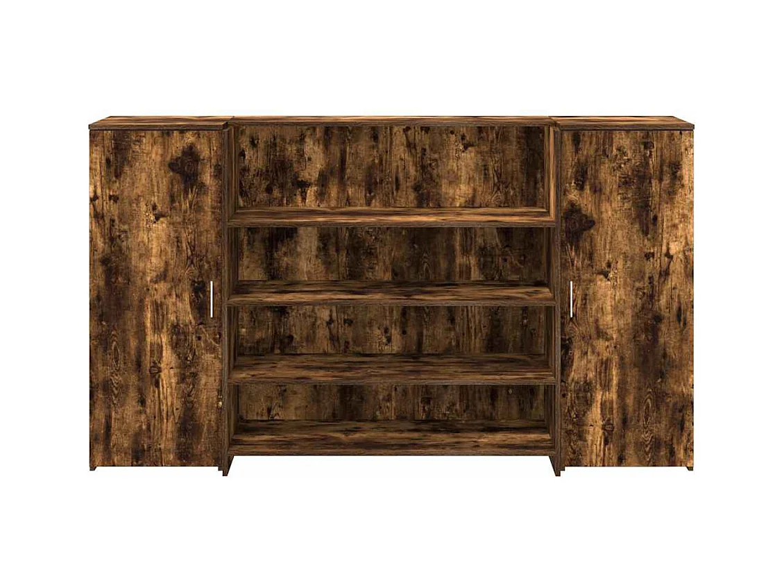 Bureau de réception chêne fumé 180x50x103,5cm bois d'ingénierie