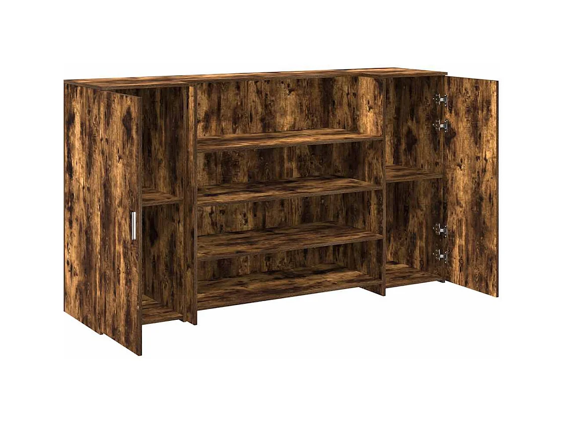 Bureau de réception chêne fumé 180x50x103,5cm bois d'ingénierie