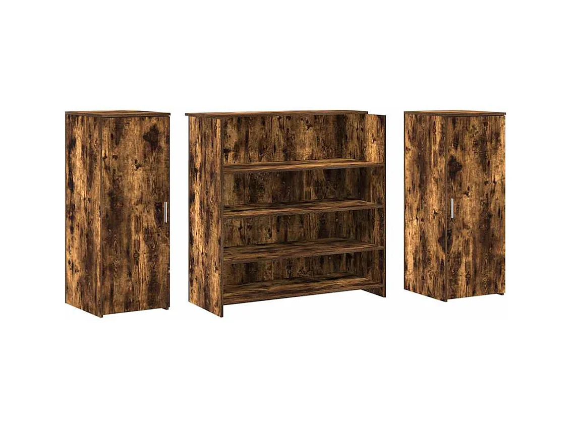 Bureau de réception chêne fumé 180x50x103,5cm bois d'ingénierie