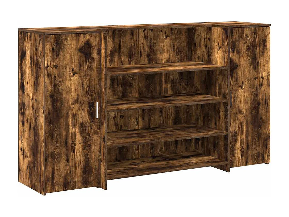 Bureau de réception chêne fumé 180x50x103,5cm bois d'ingénierie