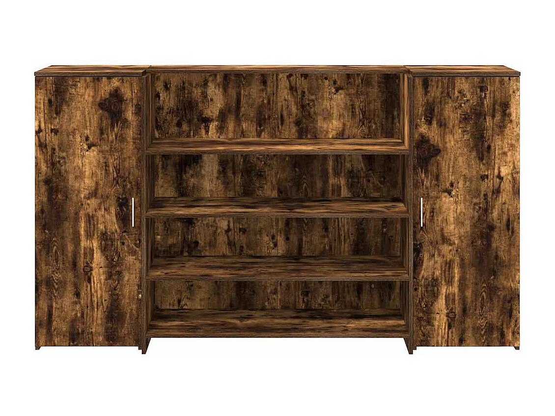 Bureau de réception chêne fumé 180x50x103,5cm bois d'ingénierie