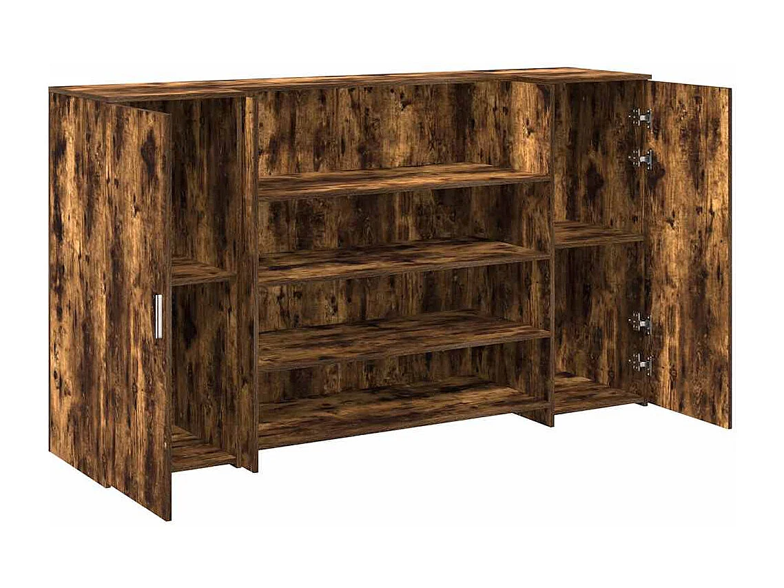 Bureau de réception chêne fumé 180x50x103,5cm bois d'ingénierie