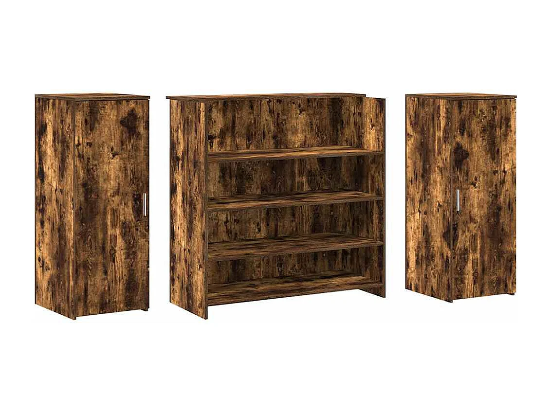 Bureau de réception chêne fumé 180x50x103,5cm bois d'ingénierie