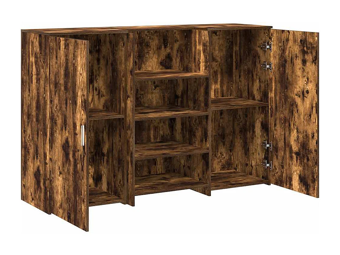 Bureau de réception chêne fumé 155x50x103,5cm bois d'ingénierie