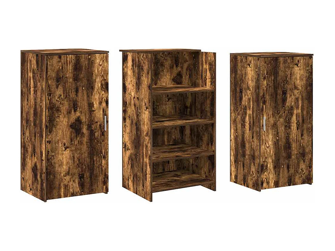 Bureau de réception chêne fumé 155x50x103,5cm bois d'ingénierie