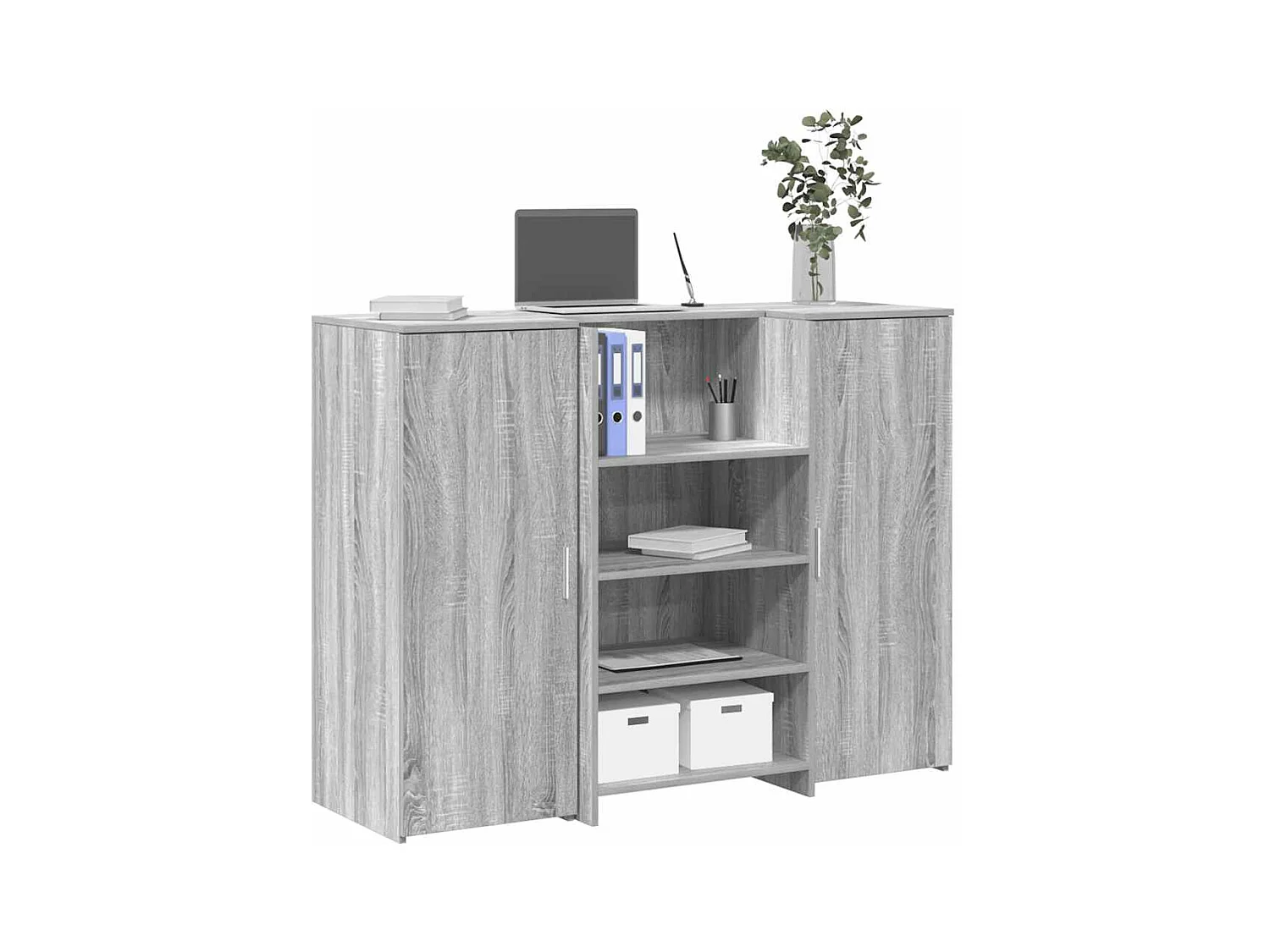 Bureau de réception sonoma gris 135x50x103,5 cm bois ingénierie
