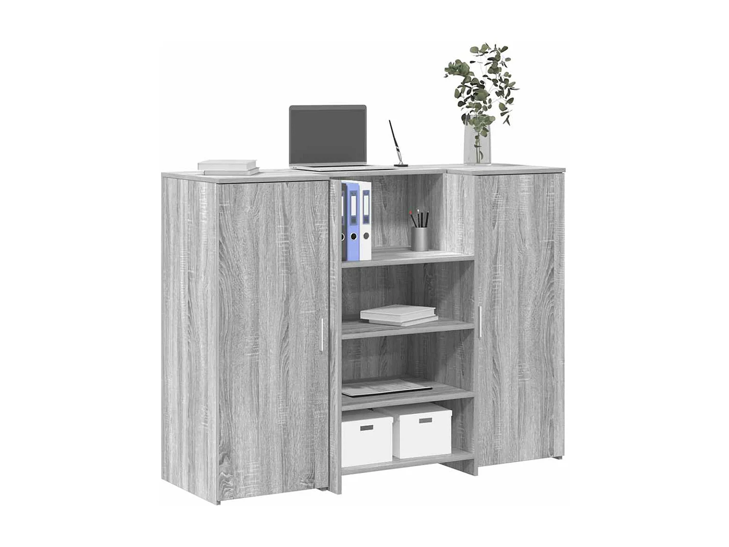 Bureau de réception sonoma gris 135x50x103,5 cm bois ingénierie