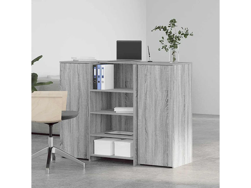 Bureau de réception sonoma gris 135x50x103,5 cm bois ingénierie