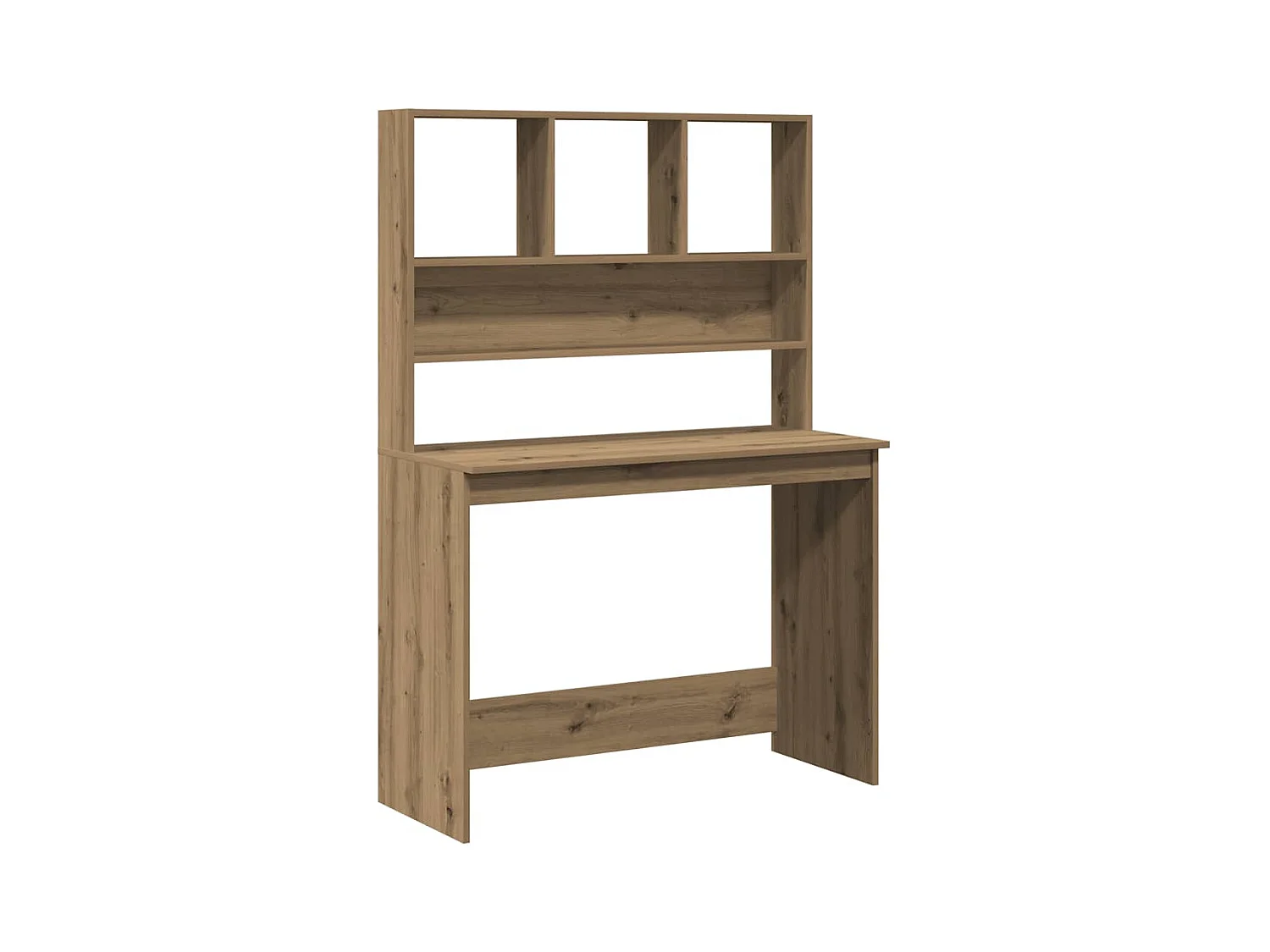 Bureau avec étagères chêne artisanal Bois d'ingénierie