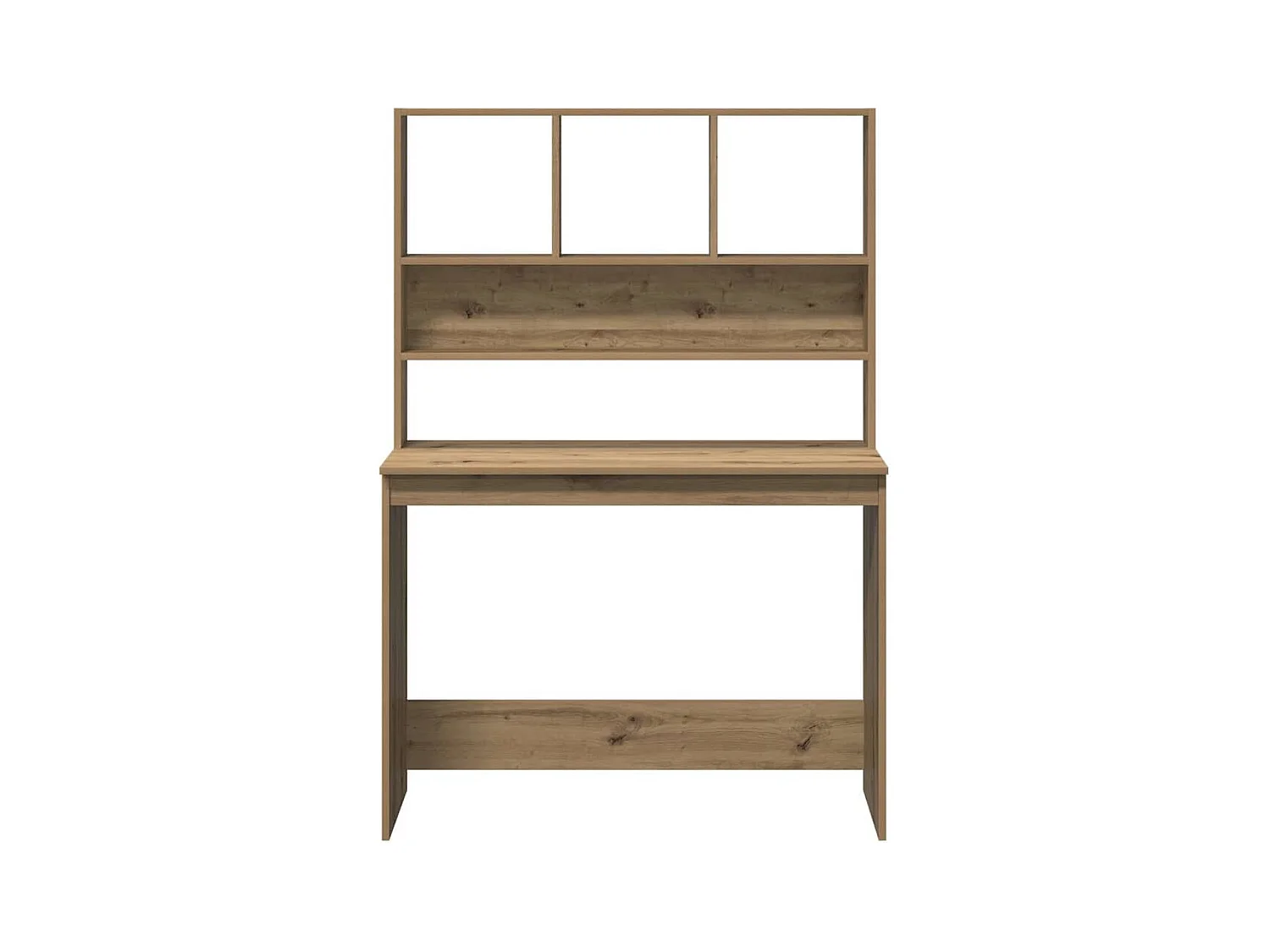 Bureau avec étagères chêne artisanal Bois d'ingénierie