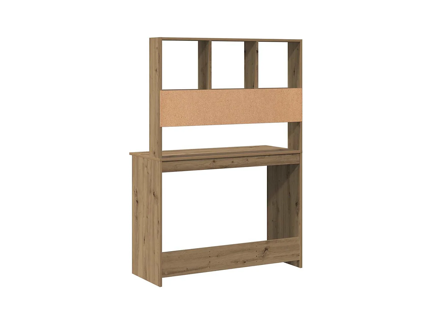 Bureau avec étagères chêne artisanal Bois d'ingénierie