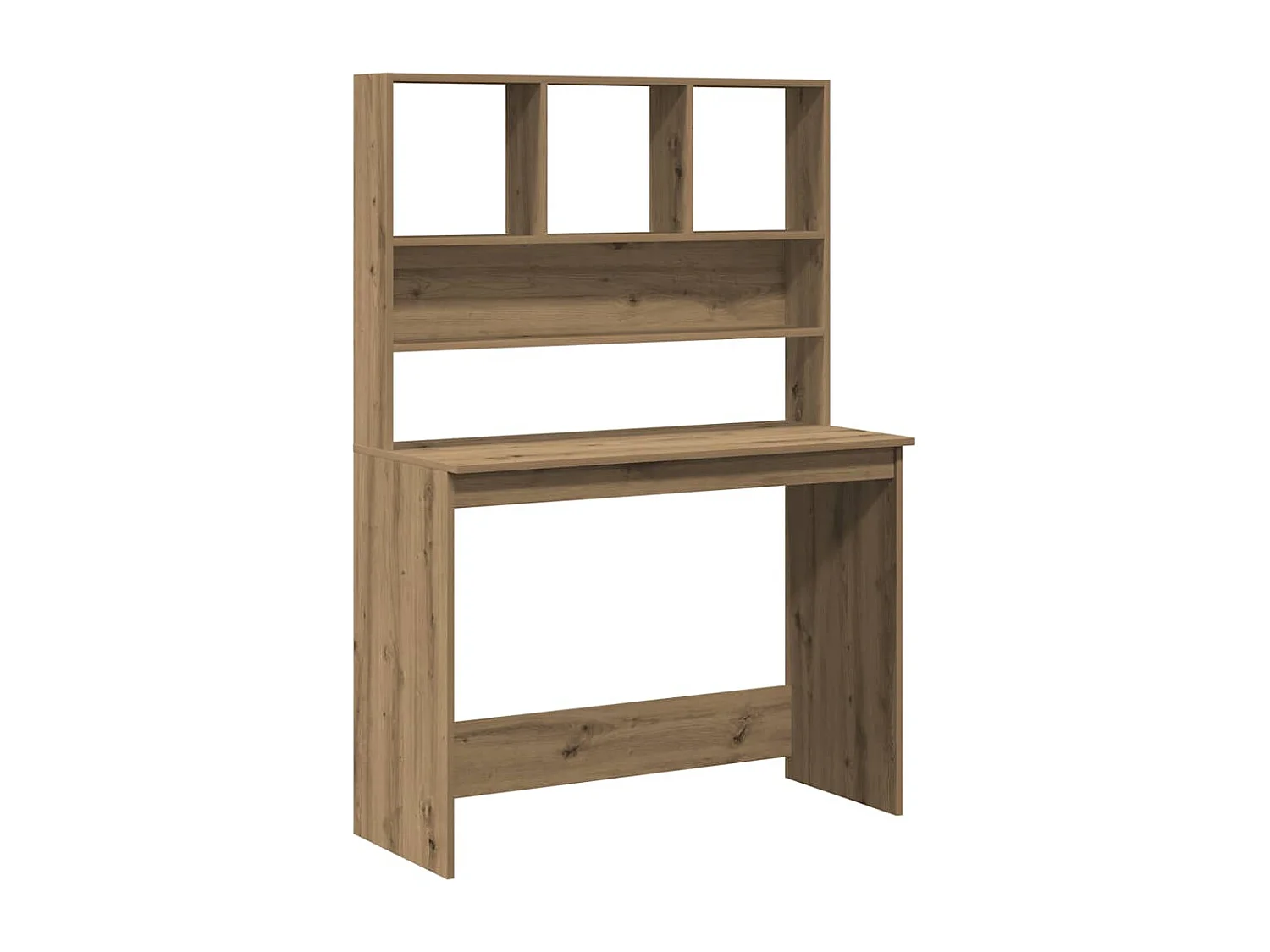 Bureau avec étagères chêne artisanal Bois d'ingénierie