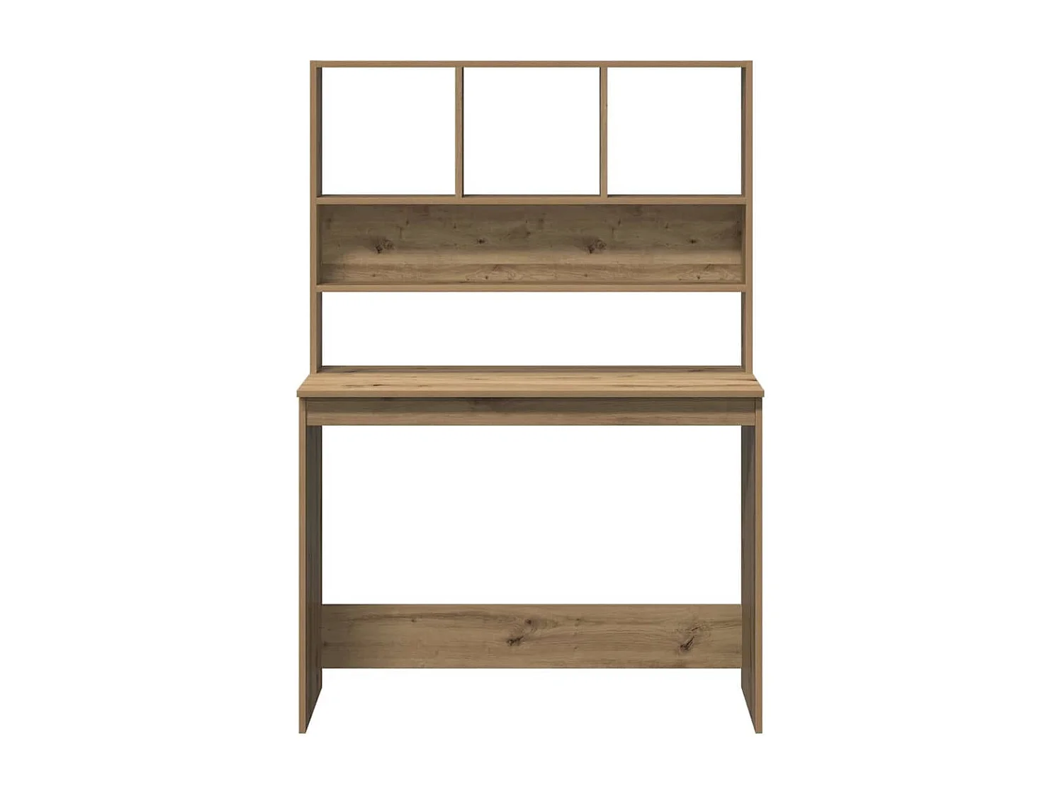 Bureau avec étagères chêne artisanal Bois d'ingénierie