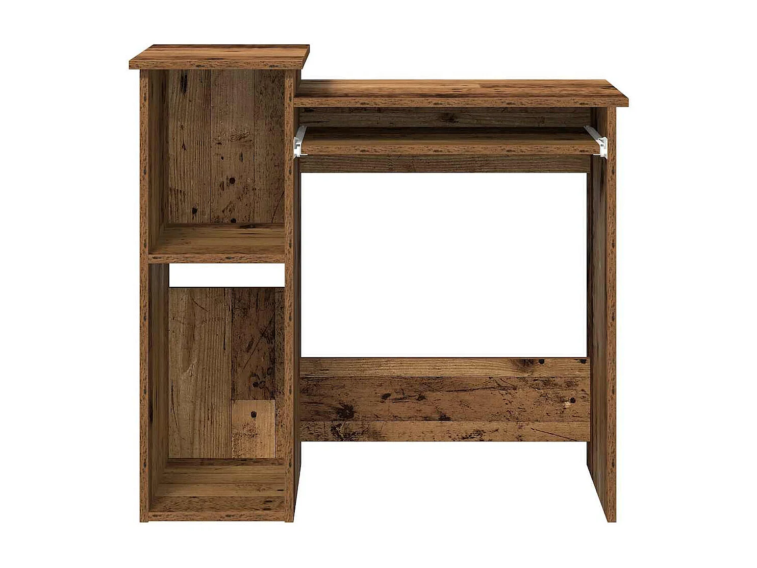 Bureau avec étagères vieux bois 84x40x78 cm bois d'ingénierie