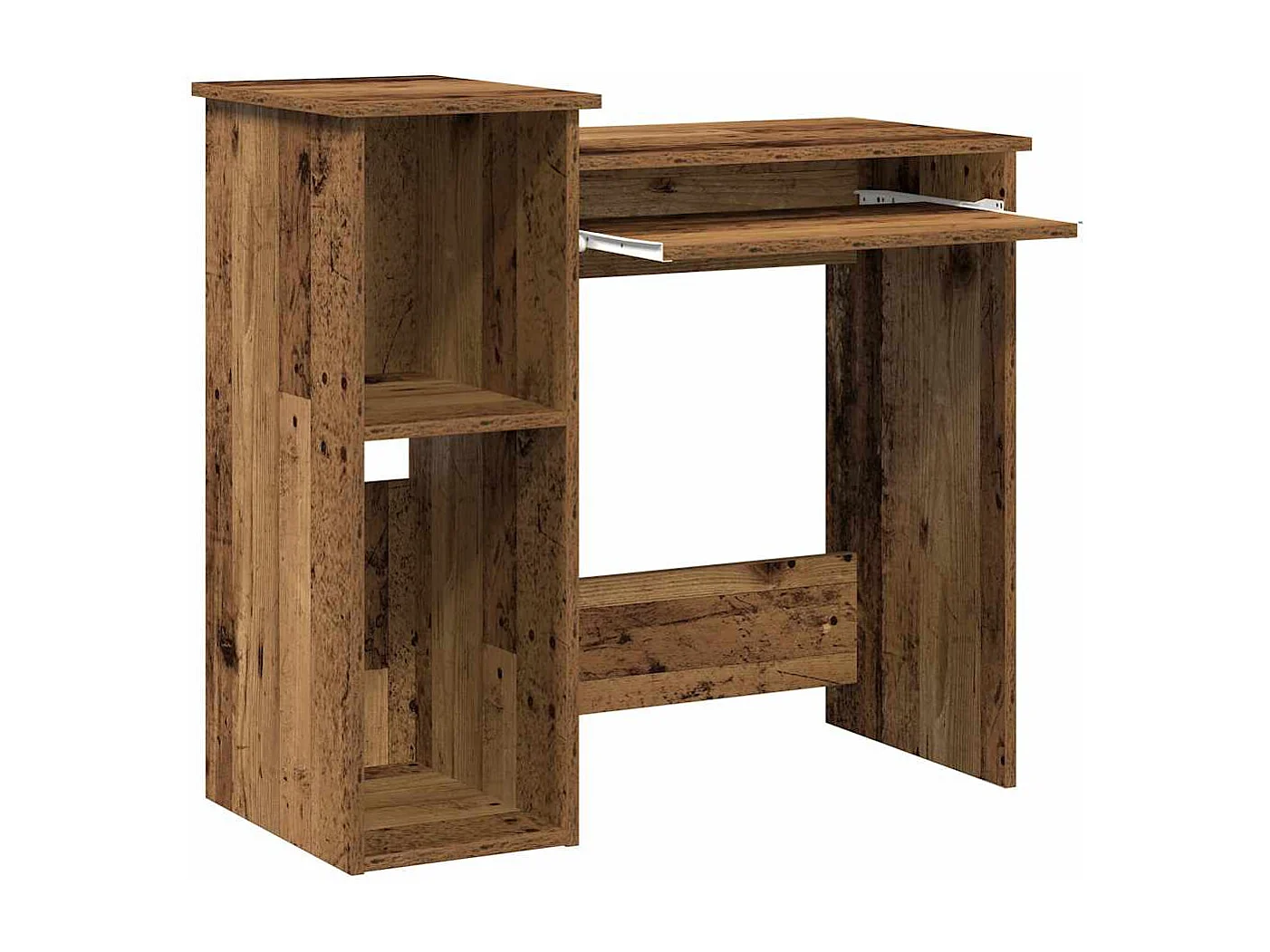 Bureau avec étagères vieux bois 84x40x78 cm bois d'ingénierie