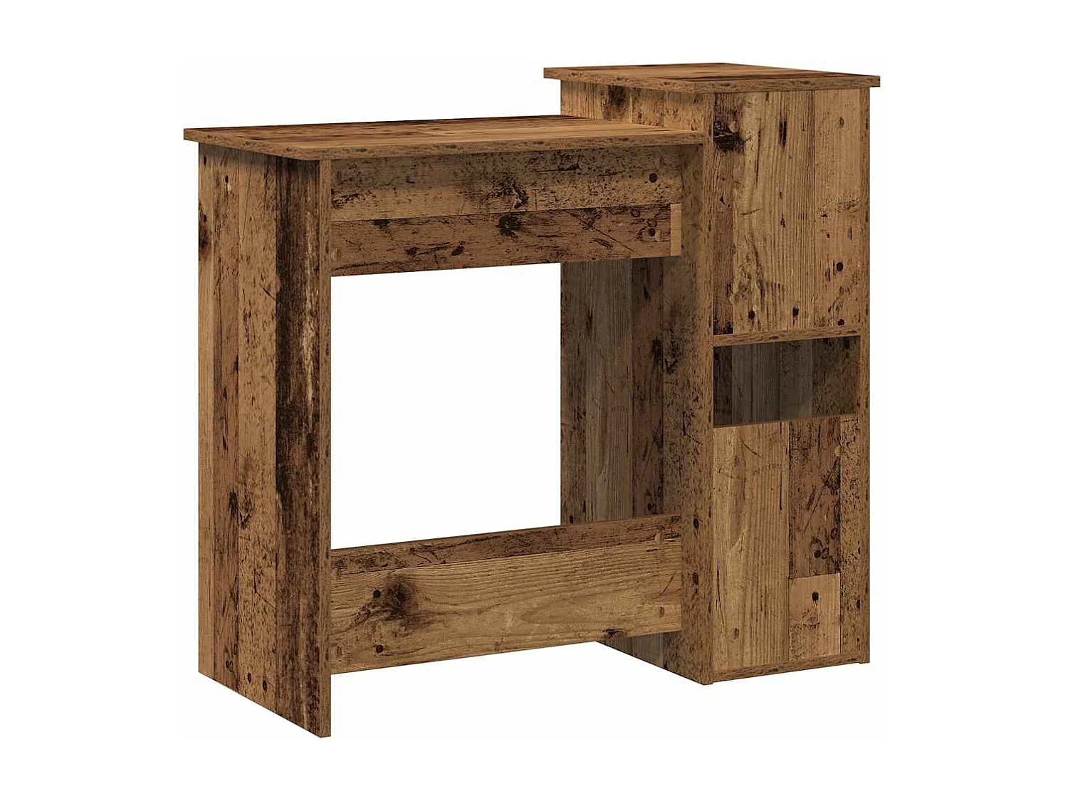 Bureau avec étagères vieux bois 84x40x78 cm bois d'ingénierie