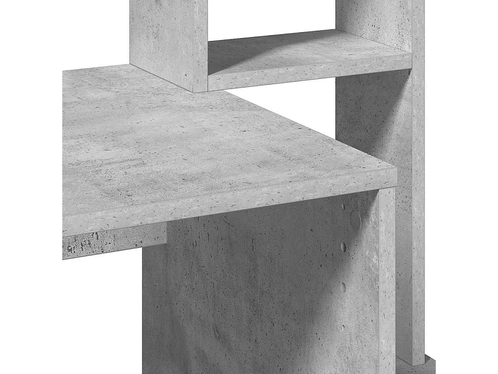 Bureau avec étagères gris béton 100x45x140 cm bois d'ingénierie